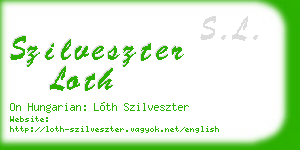 szilveszter loth business card