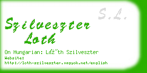 szilveszter loth business card